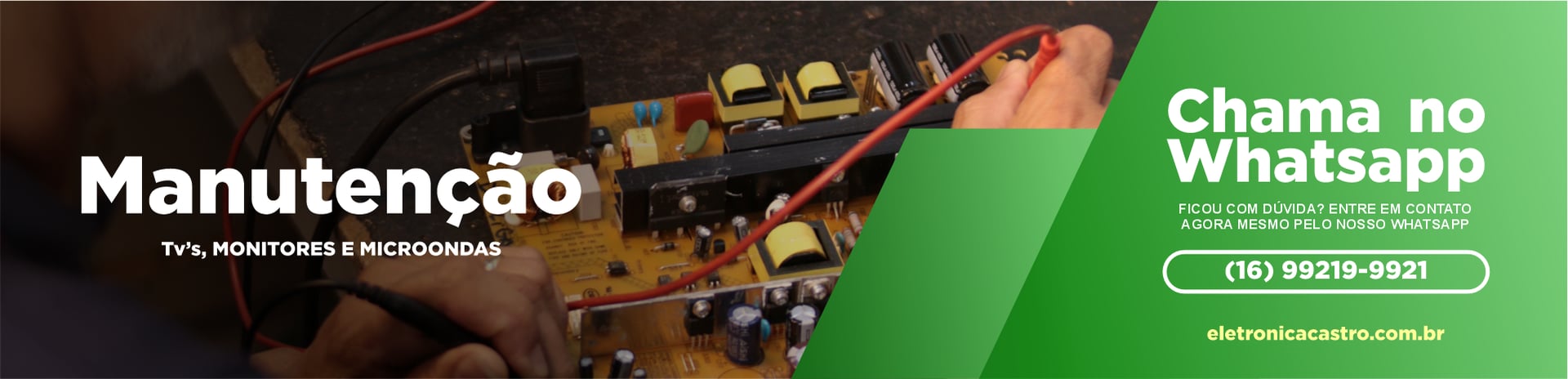 Manutenção de TVs, monitores e micro-ondas